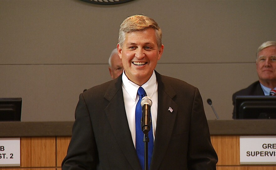 Dave Roberts is shown at his inaugural meeting as the District 3 representative on the San Diego County Board of Supervisors, January 2013.