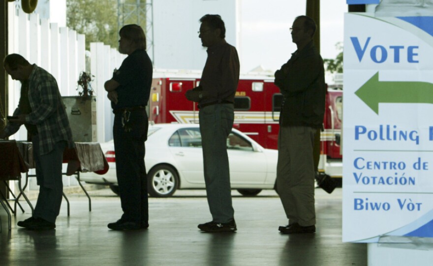 Voters in Coral Gables, Fla., prepare to vote in the state's presidential primary, Jan. 29, 2008.