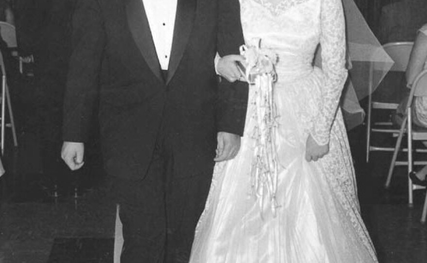 Philip and Ruth Lazowski are pictured on their wedding day in 1955.