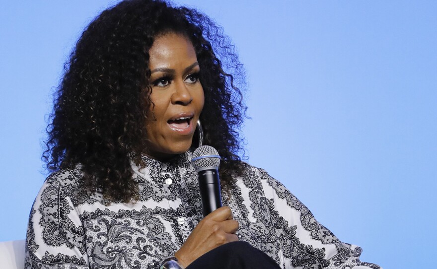 Michelle Obama said on her podcast that she's been having trouble sleeping and has been feeling depressed. "Spiritually, these are not ... fulfilling times," she said. Obama is seen here in December 2019.