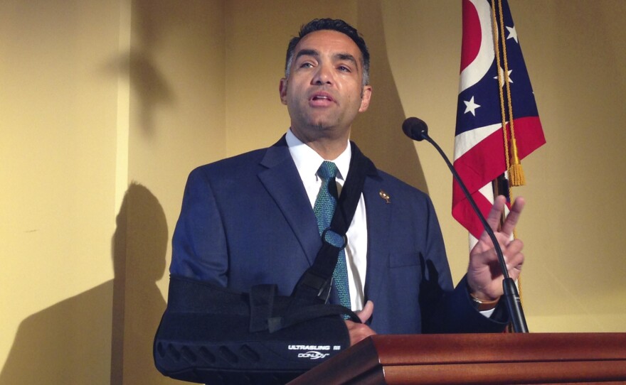 State Rep. Nino Vitale, a Republican who represents the 85th Ohio House District, is seen at a news conference in Columbus, Ohio, in 2016.