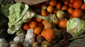 A box of food scraps that will be composted sits at the Norcal Waste Systems transfer station April 21, 2009 in San Francisco, California.