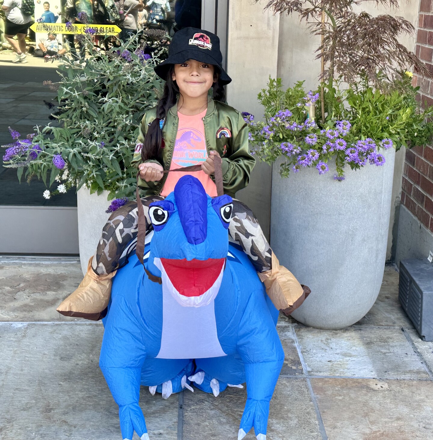 “Jurassic Park,” Aviana Munive, from Victorville, told her mom for Comic-Con she wanted to do a “Dino Domination,” for cosplay and dominate a dinosaur on Sunday, July 27, 2025.<br/>