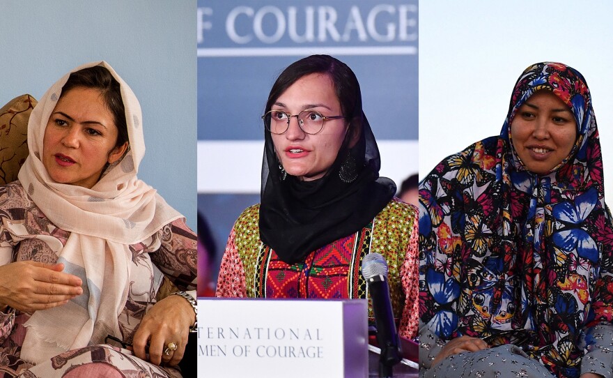 Fawzia Koofi (from left), Zarifa Ghafari and Salima Mazari are among the female politicians working to protect the rights of women in girls in Afghanistan.