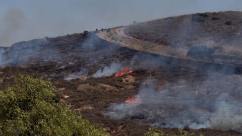 Flames from the Sorrento Fire are shown on June 8, 2026.