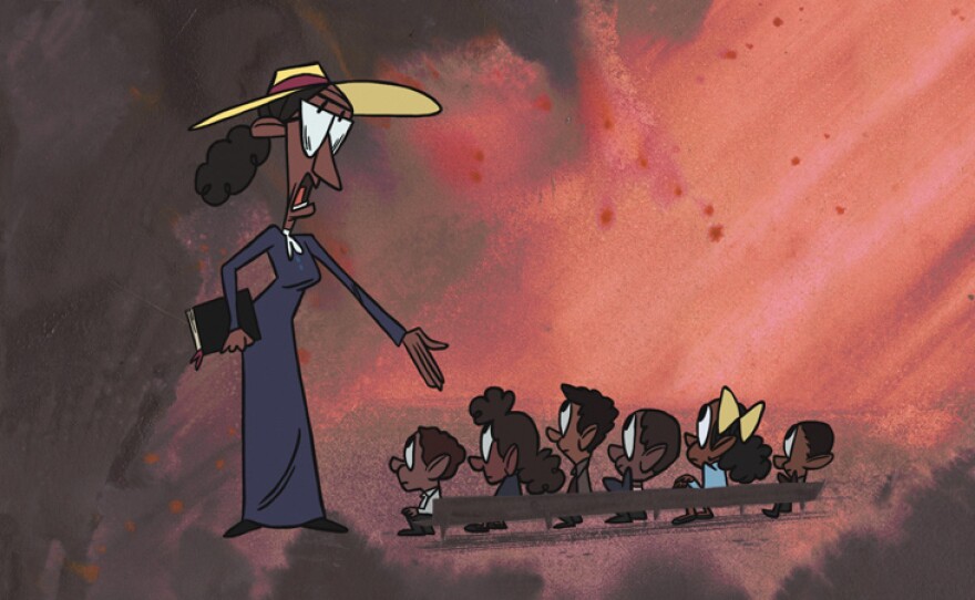 A still from the StoryCorps short film "Miss Devine."