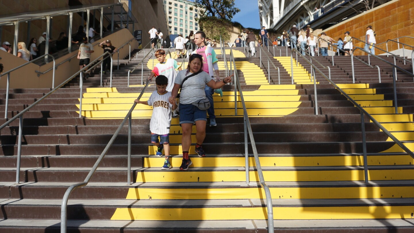 Fans at Petco Park during the 2023 Padres Fanfest event.