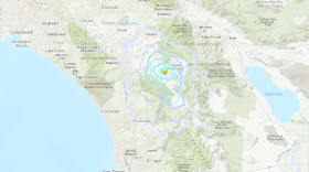 The epicenter of an earthquake is shown in this graphic, Nov. 9, 2018. 