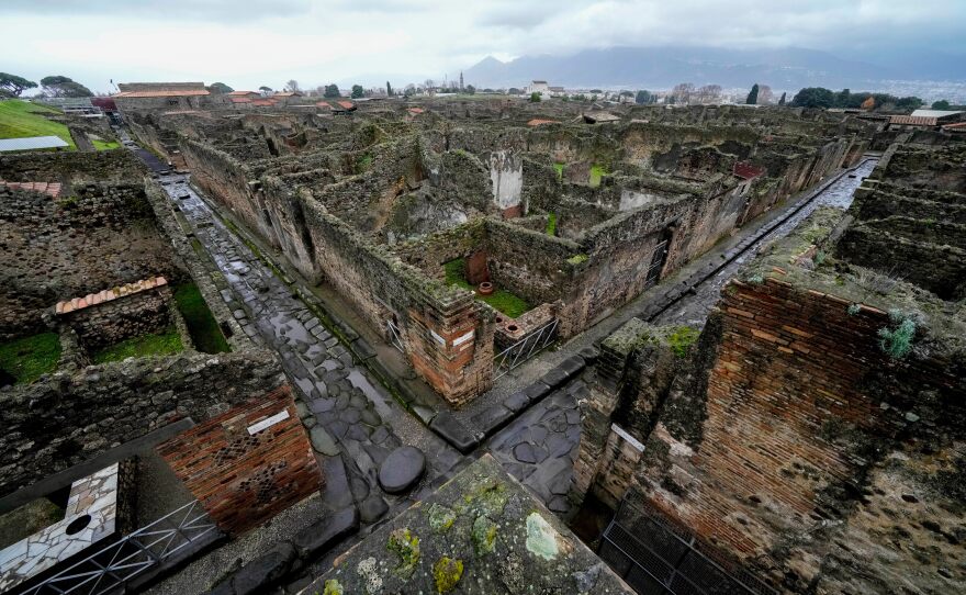 FILE - A view of the Pompeii Archeological Park, near Naples, southern Italy, on Dec. 14, 2022.