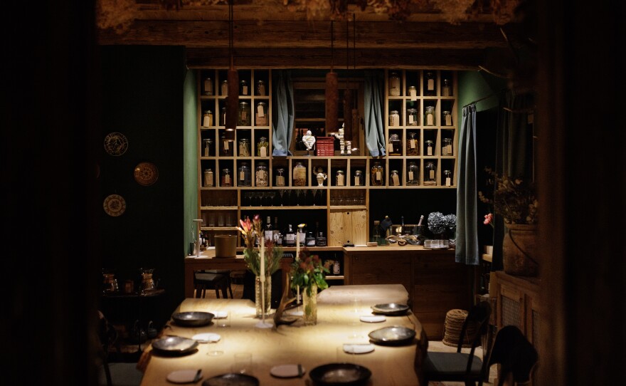 A table setting awaits customers at SanBrite restaurant.