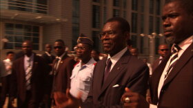 President Teodoro Obiang (second from right) of Equatorial Guinea during his birthday celebration in the capital city, Malabo.