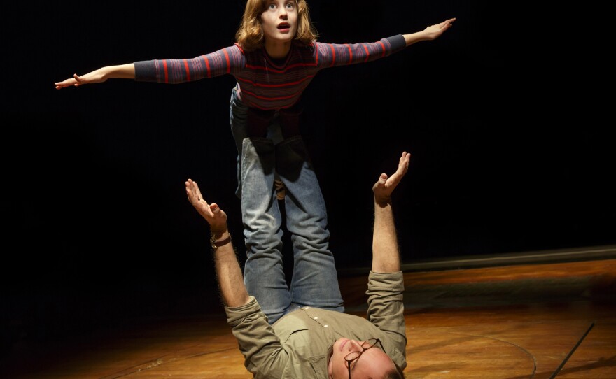 Sydney Lucas plays a young Alison Bechdel and Michael Cerveris is her father in the musical <em>Fun Home.</em>