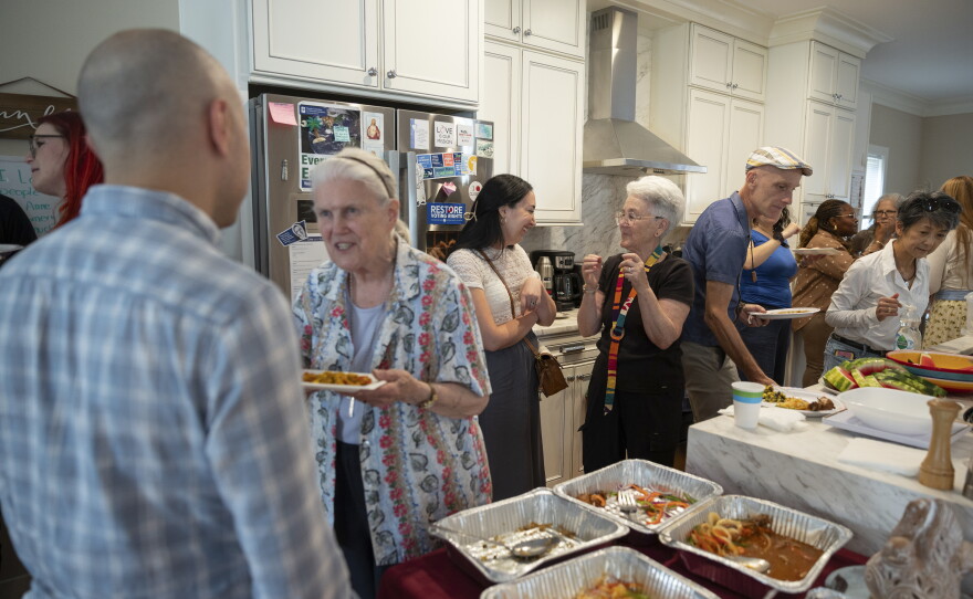 Sister Claire Pratt, 86, and Sister Diane Roche, 76, host a final goodbye celebration at Anne Montgomery House.