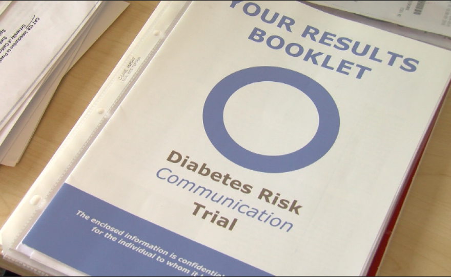 Participants in a recent study received information booklets about their risk of developing diabetes like the one seen in this photo, Dec. 6, 2016.
