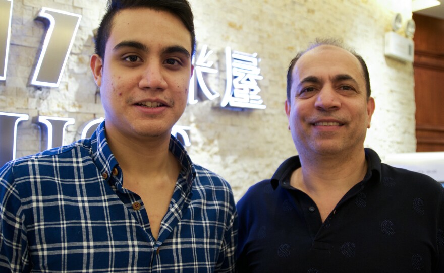 Khaled Birouti (right) runs the Shami House restaurant with his son, Anas.