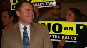 Carl DeMaio smiles with his supporters who are against Proposition D at Golden Hall on Nov. 2, 2010.