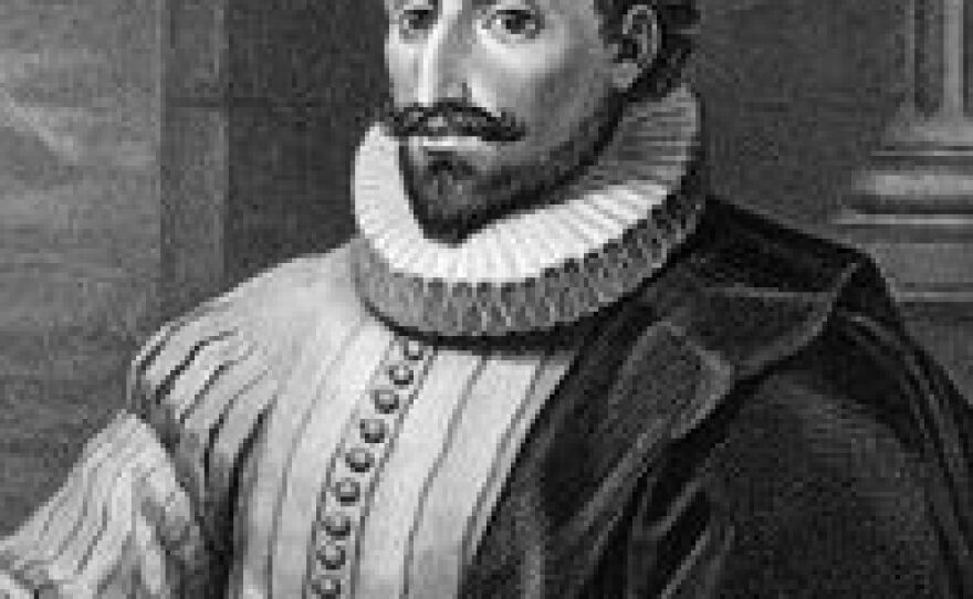 Spanish novelist Miguel de Cervantes, circa 1600. He published The Adventures of the Ingenious Nobleman Don Quixote of La Mancha, in two volumes, in 1605 and 1615.