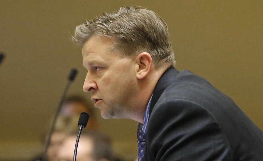 Republican state Sen. Todd Weiler, appearing on the Utah Senate floor in Salt Lake City in February, introduced a resolution to declare pornography a public health crisis, echoing an argument being made around the U.S. by conservative religious groups as porn becomes more accessible on smartphones and tablets.