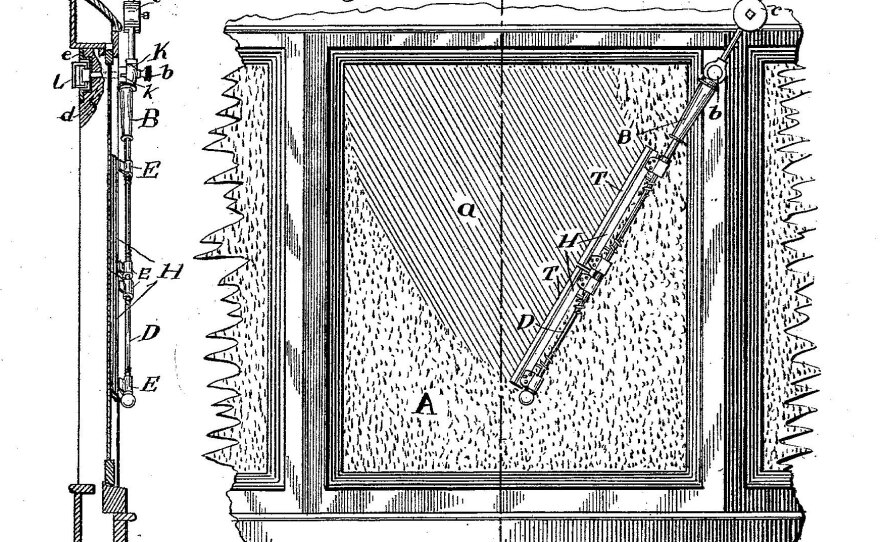 Mary Anderson's illustration of her 1903 patented "window cleaning device."