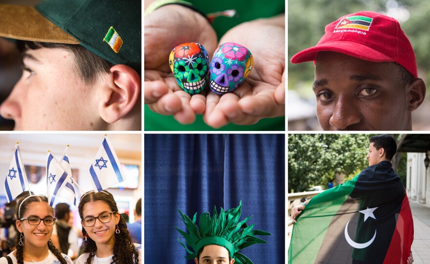 In addition to robotic innovation, the competition brought out national pride. This included Brendan Alinquant of Ireland (clockwise from top left), Andrea Terán of Mexico, Helder Mendonca of Mozambique, Anis Eljorni of Libya, Sarah Lockyer of Australia and twins Rinat and Shir Hadad of Israel.