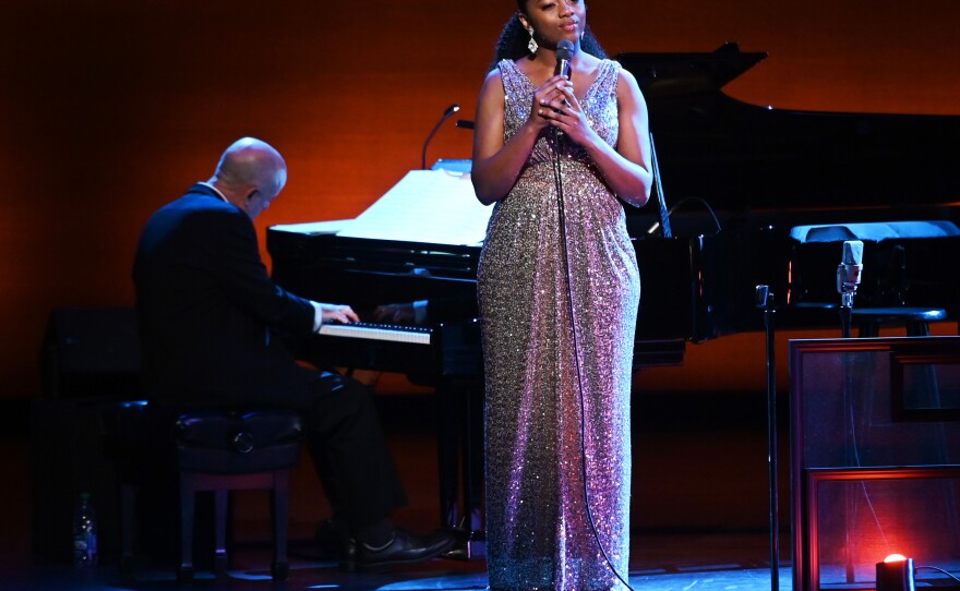 Samara Joy performs in April 2022, at the Jazz At Lincoln Center Gala event Body + Soul: America Rises Through the Arts.
