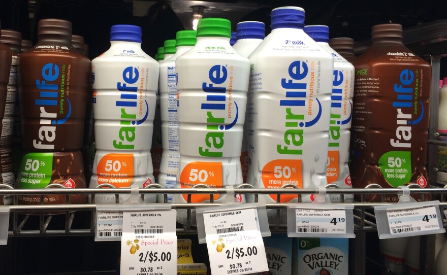 Fairlife milk, shown here on sale in Minneapolis, Minn., in April, is a partnership between Coca-Cola and Select Milk Producers, a dairy cooperative that owns Fair Oaks Farms.