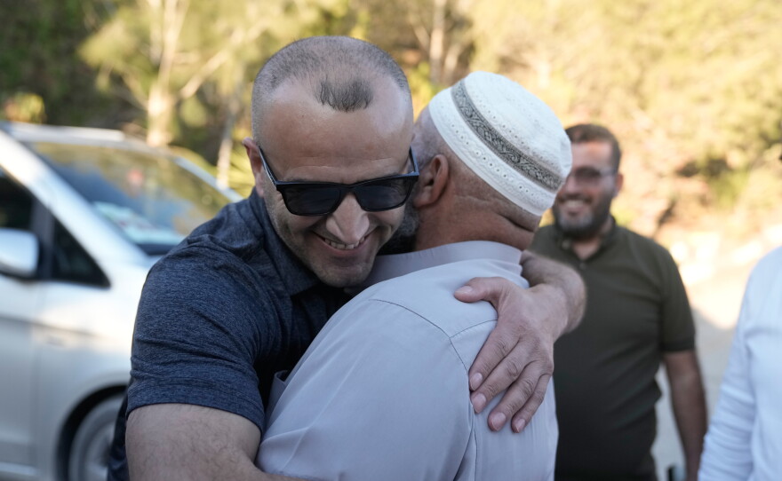 Loui Ridi, an Ohio-based Palestinian-American landlord of one of the homes besieged by Israeli settlers for over a week, arrives at his parent's home upon return from the U.S., in the occupied West Bank village of Qusra, south of Nablus, Monday, Aug. 17, 2026.