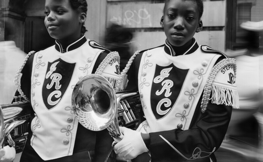 <em>Two Girls from a Marching Band, Harlem, N.Y.,</em> 1990, courtesy of the artist, Sean Kelly Gallery, Stephen Daiter Gallery, and Rena Bransten Gallery