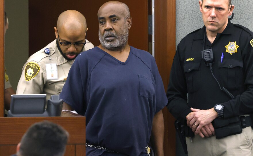 Duane Davis first appeared in court at the Regional Justice Center in Las Vegas on Oct. 4 on charges of murdering Tupac Shakur.
