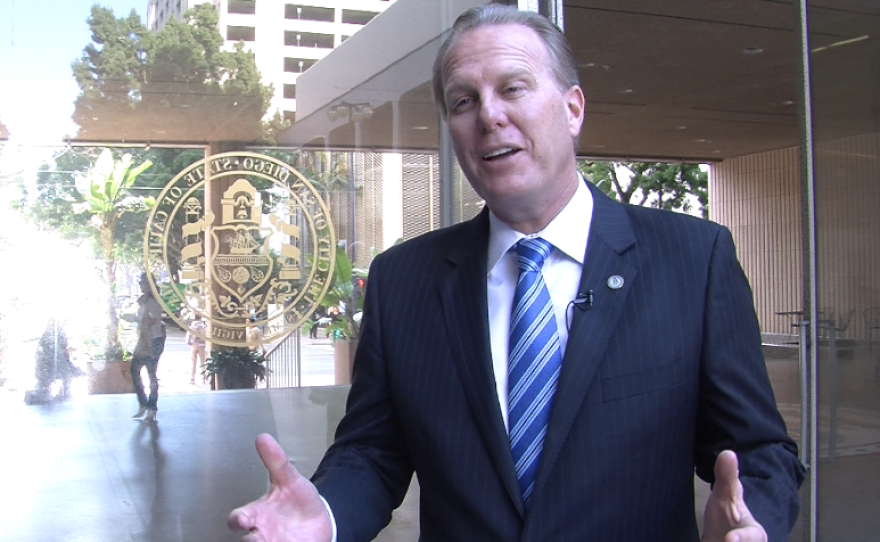 Mayor Kevin Faulconer speaks about his inaugural State of the City address, Jan. 13, 2015.