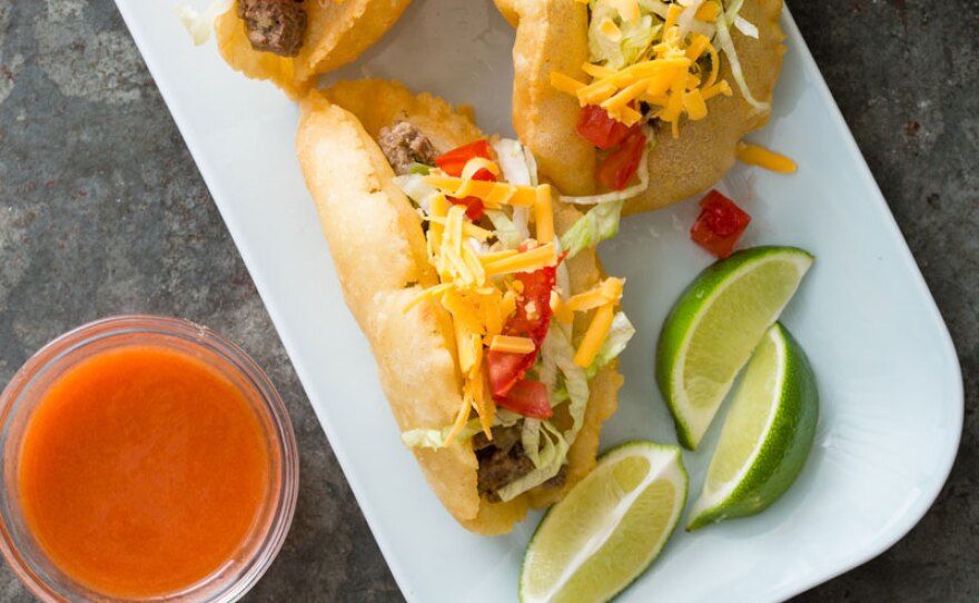 Puffy tacos from episode "Latin Heat."
