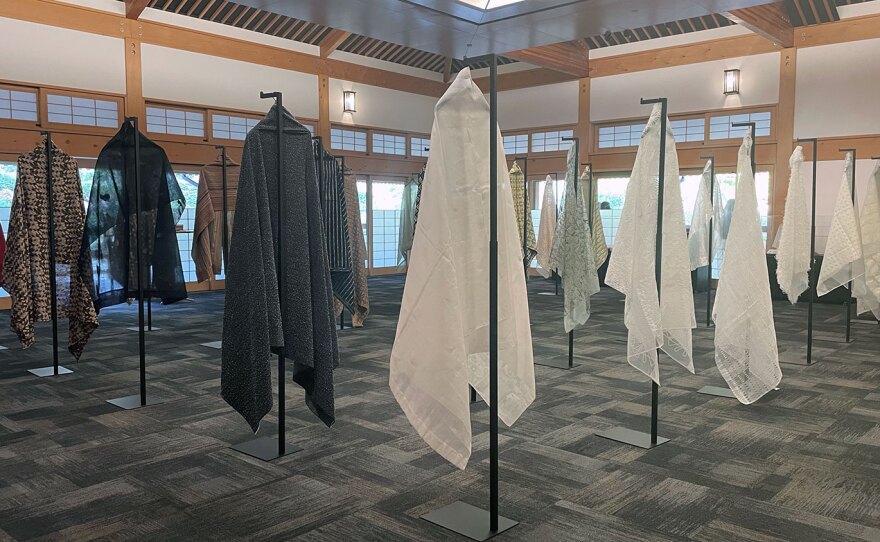 Gallery view of "Nuno, The Language of Textiles," on view at the Japanese Friendship Garden through Feb. 27, 2022.