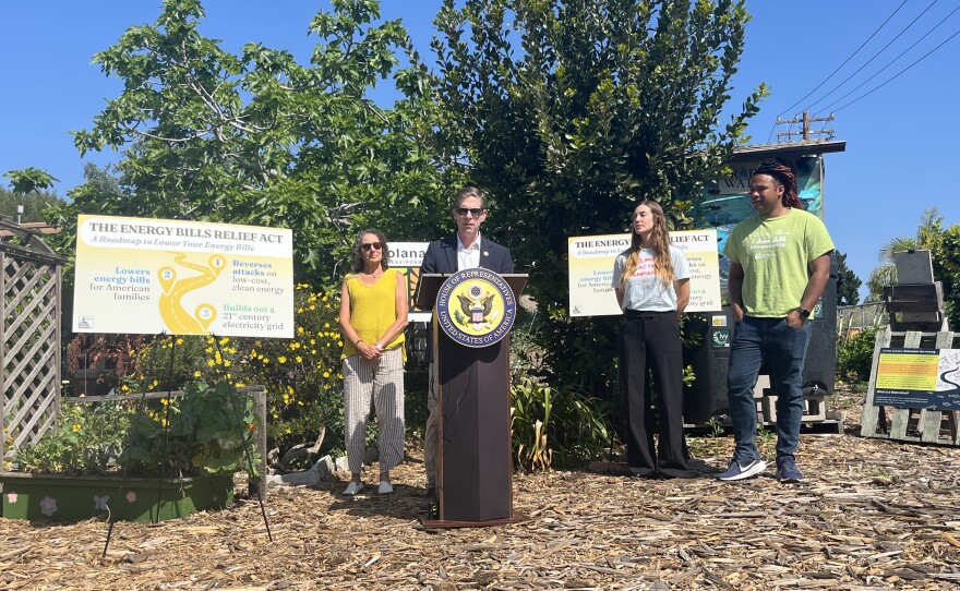 Rep. Mike Levin, D-CA 49, speaks at Solana Center for Environmental Innovation in Encinitas, March 23, 2026.
