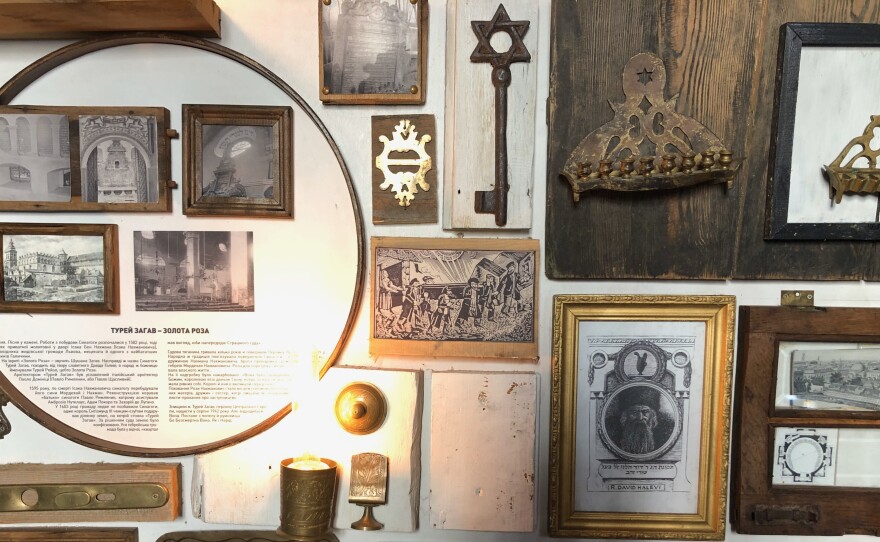 The walls of the Golden Rose restaurant in Lviv, Ukraine, are covered with collages that tell detailed stories about the Jewish legacy of the city.