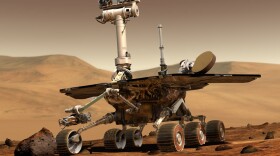 An artist's depiction of NASA's Spirit rover on the surface of Mars. Spirit became unresponsive in March 2010. NASA announced it had ended attempts to communicate with the rover on May 24, 2011.