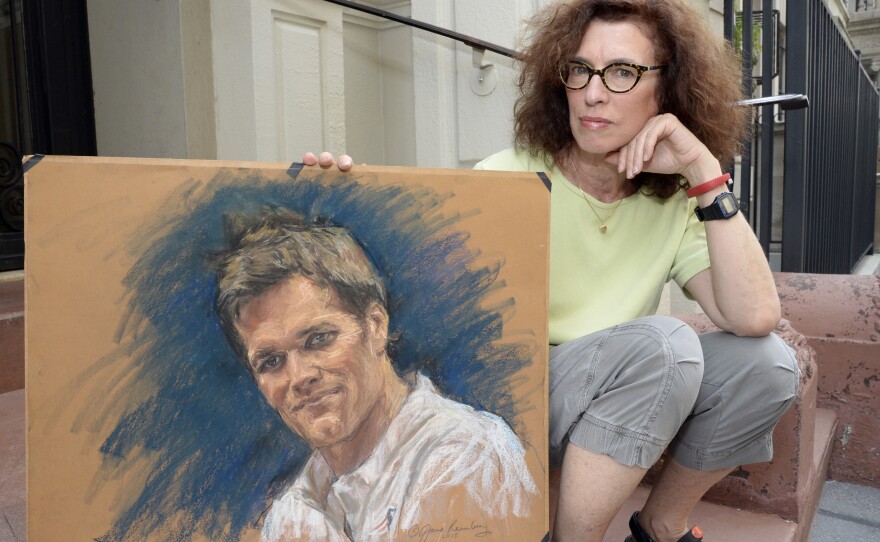 Courtroom artist Jane Rosenberg presents a more pleasant sketch of New England Patriots quarterback Tom Brad. An earlier sketch of Brady by Rosenberg caused a sensation on Twitter and beyond.