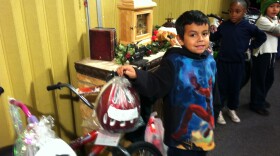 Anthony is a first-grader at Logan Elementary School who got a bike from the Metropolitan Transit System on Wednesday, December 15, 2010. 