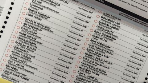 Primary ballot for the 2026 California election, in San Diego County on May 18, 2026. 