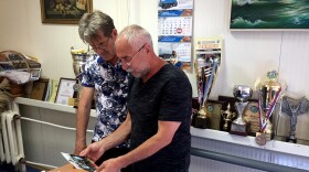 Aleksandr Purgayev (left) and Aleksandr Selyukh grew up together, and both played for their town's soccer team in the 1970s. Purgayev is now the team's coach.