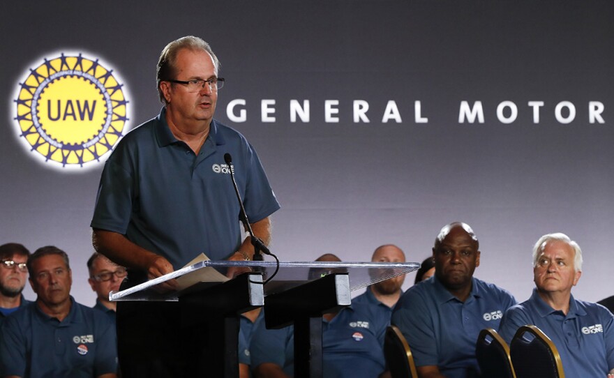 United Auto Workers President Gary Jones speaks in Detroit on July 16. The FBI is investigating allegations that Jones and other UAW officials accepted bribes.