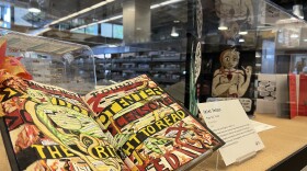 Art part of the banned book display in the San Diego Public Library 