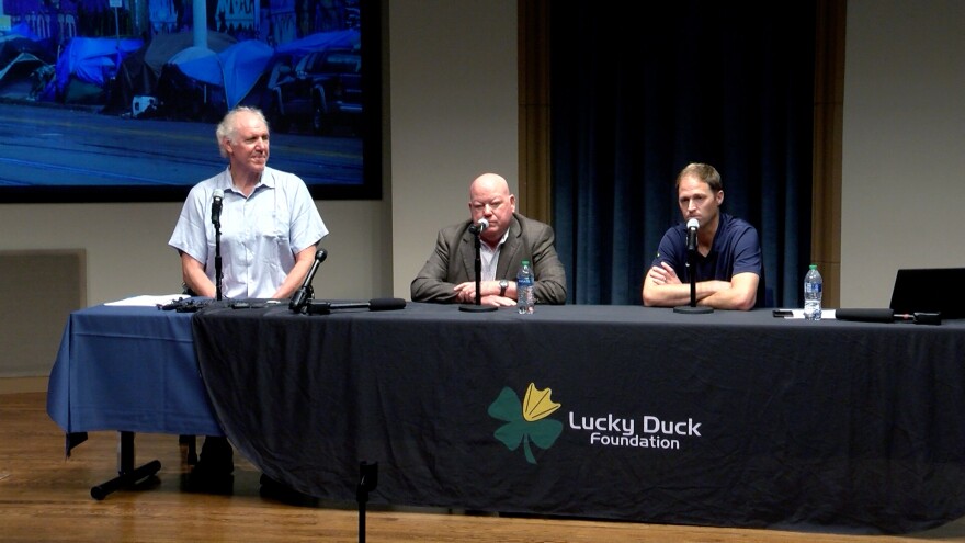 Bill Watson, UCLA and NBA champion, holds a press conference on homelessness with Lucky Duck Foundation. San Diego, Calif. Sept. 27, 2022.