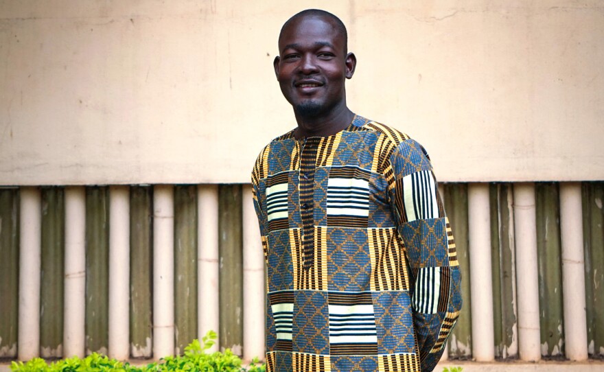 Ali Nialy, pictured above, heads the team of tour guides that handwrite the messages for Postcards from Timbuktu.