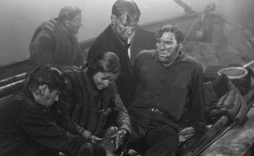 Alfred Hitchcock put his mark on what you might call the "tight-spaces movie" with <em>Lifeboat,</em> which stranded William Bendix, Mary Anderson and others in a tiny boat in the Atlantic.