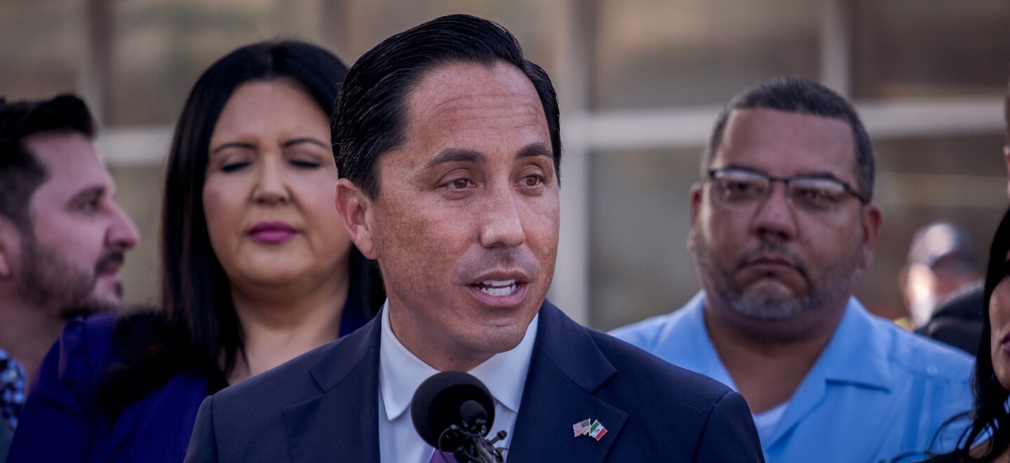 San Diego Mayor Todd Gloria at the San Ysidro pedestrian border crossing. San Ysidro. Nov. 8, 2021.