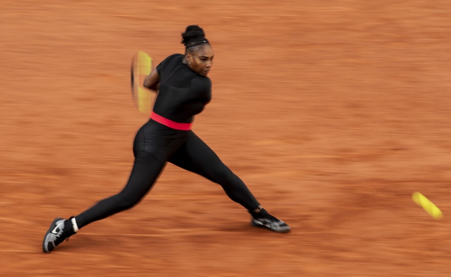 Williams plays a backhand during the tournament in June.