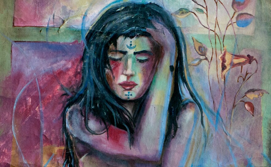 In "Exile From One's Country," Mohammed Al-Amari captures the pain of a Syrian girl.