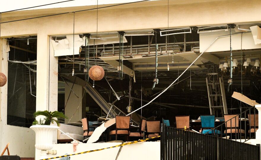 The Kingsbury hotel in Colombo after it was rocked by an explosion on Easter Sunday.