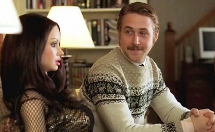 Bianca (a sex doll from RealDoll in San Marcos) and Lars (Ryan Gosling) share a quiet moment in "Lars and the Real Girl."