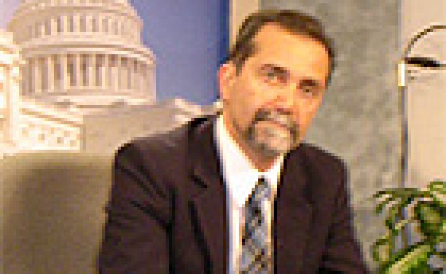 Nabeel Khoury, a State Department senior advisor on public diplomacy in the Middle East, waits to go live for an interview on Al Jazeera on Nov. 21.
